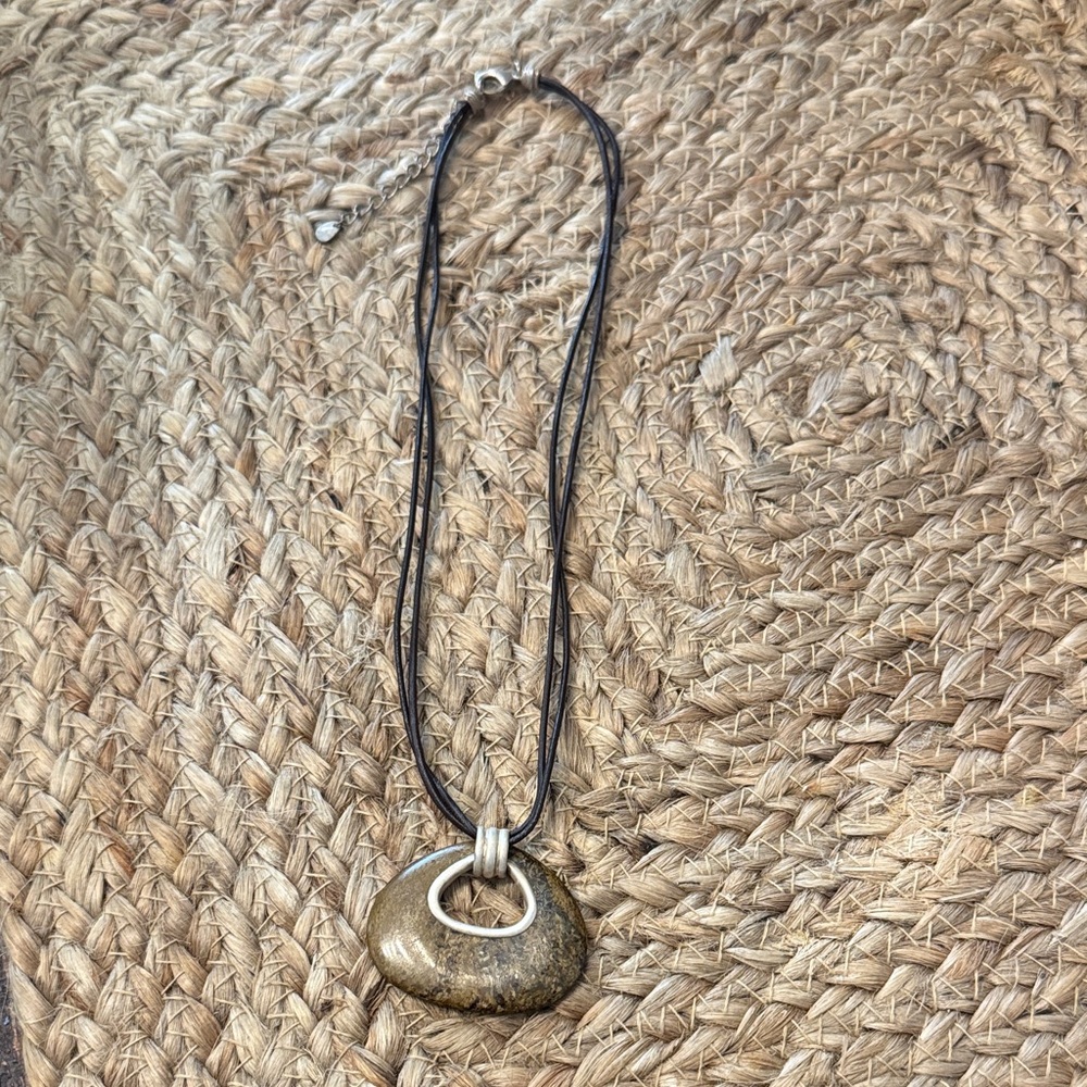 Silpada Silver and Brown Stone Necklace